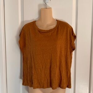 Rachel Zoe 100% linen blouse in a burnt orange color.